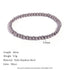 Medium 3.9mm Silver Beaded Stretch Bracelet lying flat on a white background with size and weight text, showing evenly spaced round beads for everyday stacking | Oria Jewel